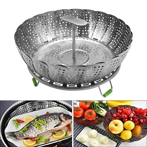CESTA DE VAPOR DE ACERO INOXIDABLE – SALUD Y SABOR EN TU COCINA