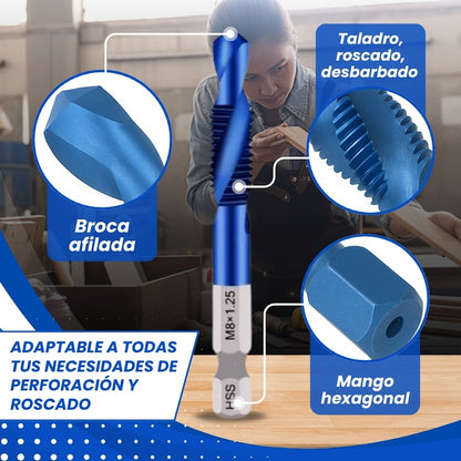 KIT DE BROCAS ROSCADORAS 6 EN 1 TITANPRO