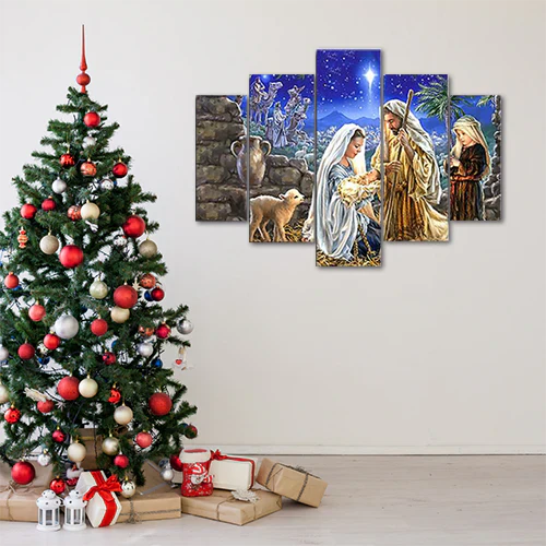 CONJUNTO DE CUADROS NAVIDEÑOS EN MOSAICO