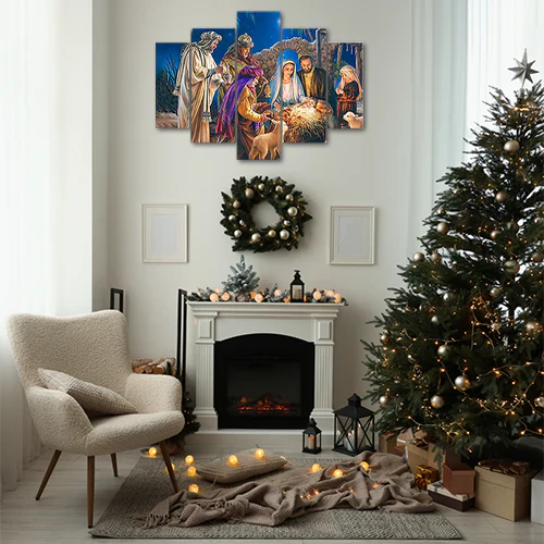 CONJUNTO DE CUADROS NAVIDEÑOS EN MOSAICO