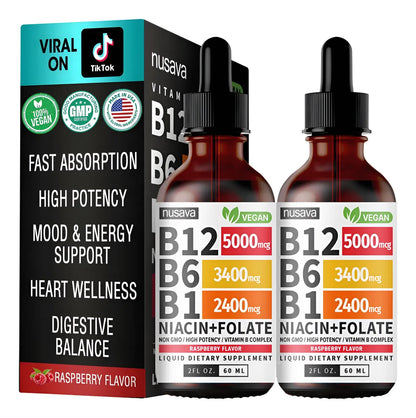 SUPLEMENTO LÍQUIDO DE VITAMINA B12 CON FRAMBUESA OFERTA 2X1