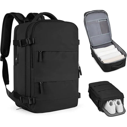 MOCHILA DE VIAJE CABINA AVIÓN CON ZAPATILLERO Y PUERTO USB