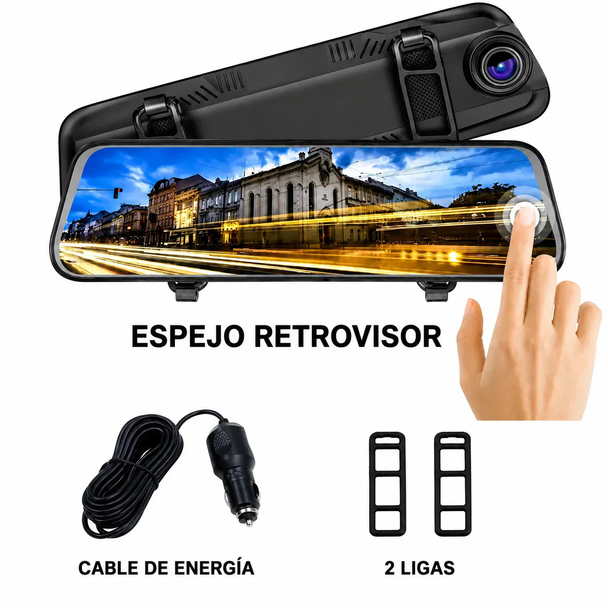 DRIVEVISION 360™ | ESPEJO RETROVISOR INTELIGENTE CON CÁMARA DELANTERA Y TRASERA HD