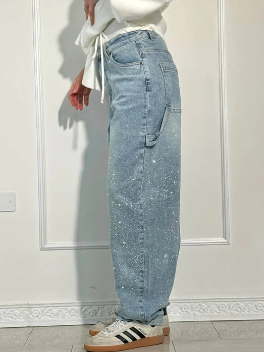 PANTALÓN CON BRILLOS IMPORTADO, ESTILO AMERICANO