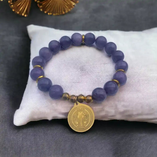 PULSERA AMATISTA Y SAN BENITO