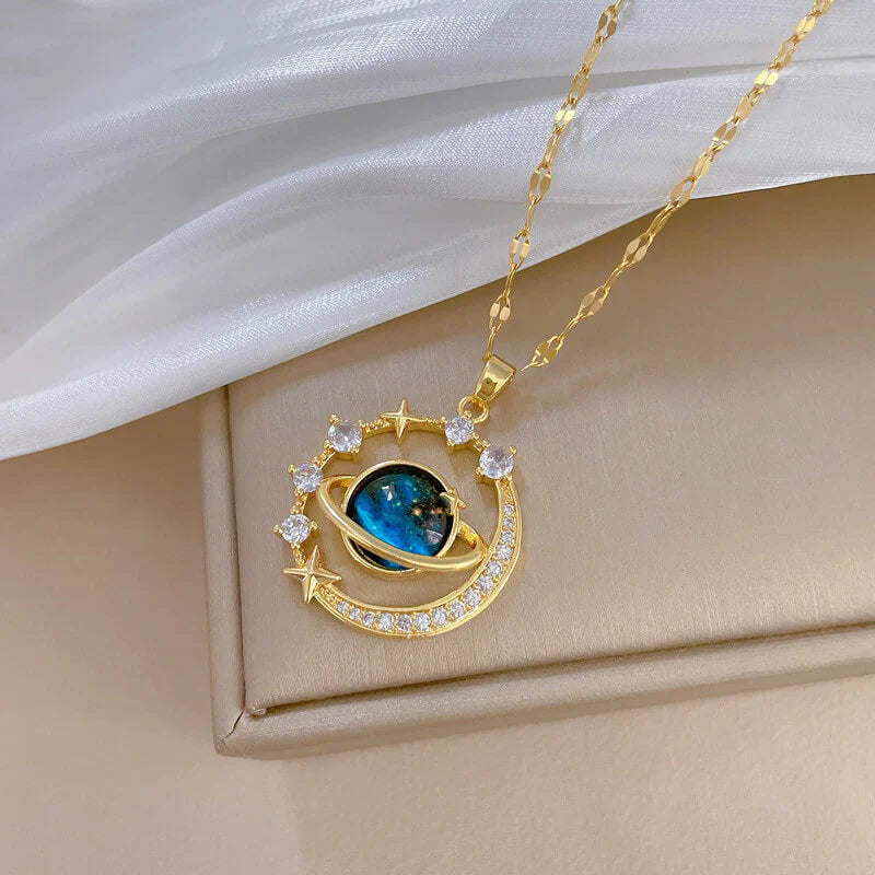 COLLAR SATURNO + CAJA REGALO